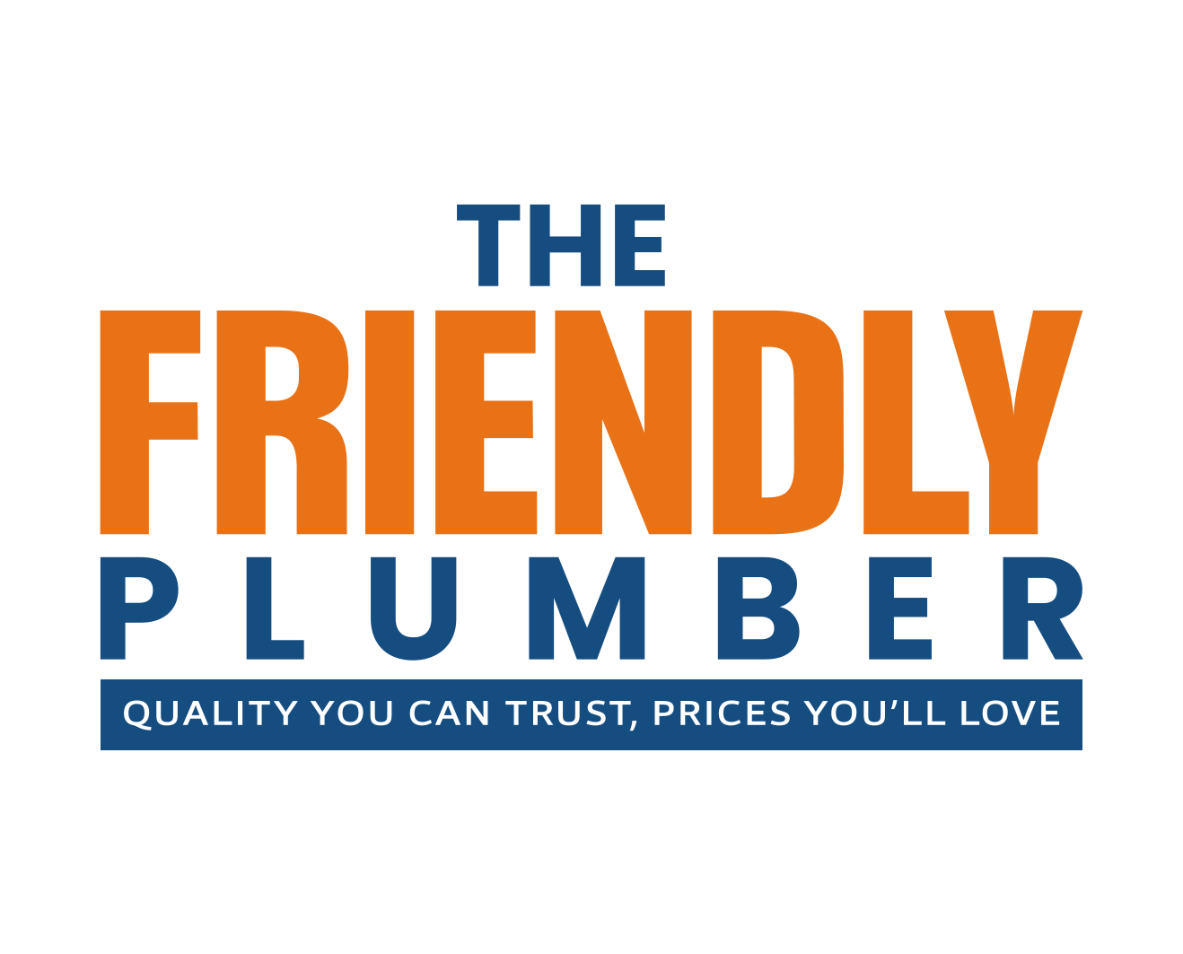 The Friendly Plumber logo with quality you can trust tagline