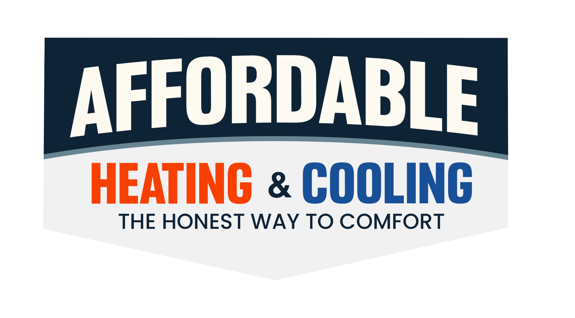 Affordable Heating & Cooling badge logo with the honest way to comfort tagline